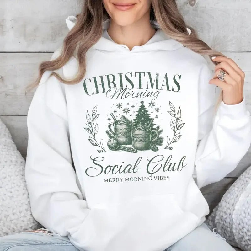 Morning Social Club Merry Bright - Adult & Kids T-Shirts, Sweatshirts & Hoodies apparel design preview 1