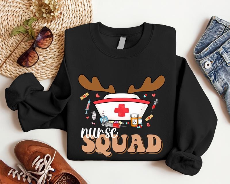 Nurse Matching Squad Nursing School Xmas Party Crew - Adult & Kids T-Shirts, Sweatshirts & Hoodies apparel design preview 1