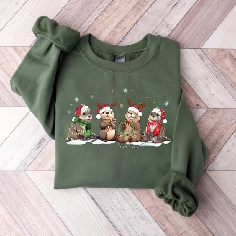 Otters Otter Lover Animal Sea Lights - Adult & Kids T-Shirts, Sweatshirts & Hoodies apparel design preview 1
