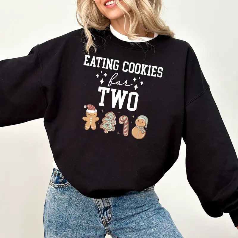 Pregnancy Announcement More Merrier Reveal Winter - Adult & Kids T-Shirts, Sweatshirts & Hoodies apparel design preview 1