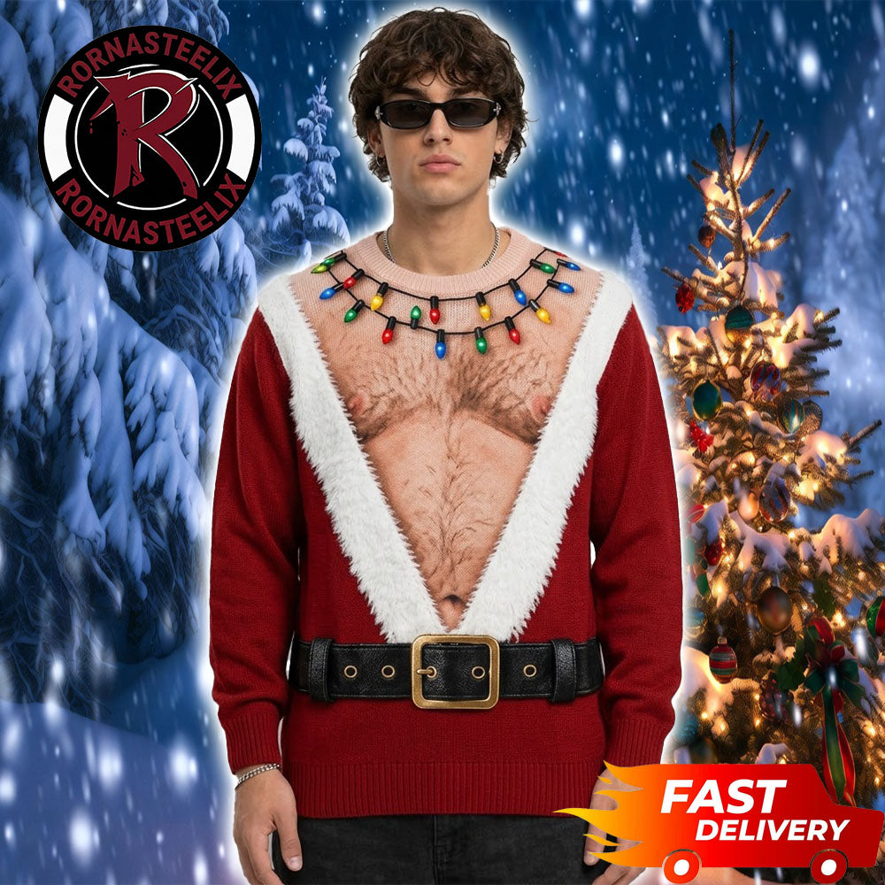 Christmas Santa Claus Big Fat Funny Ugly Christmas Sweater - Holiday Gift product image