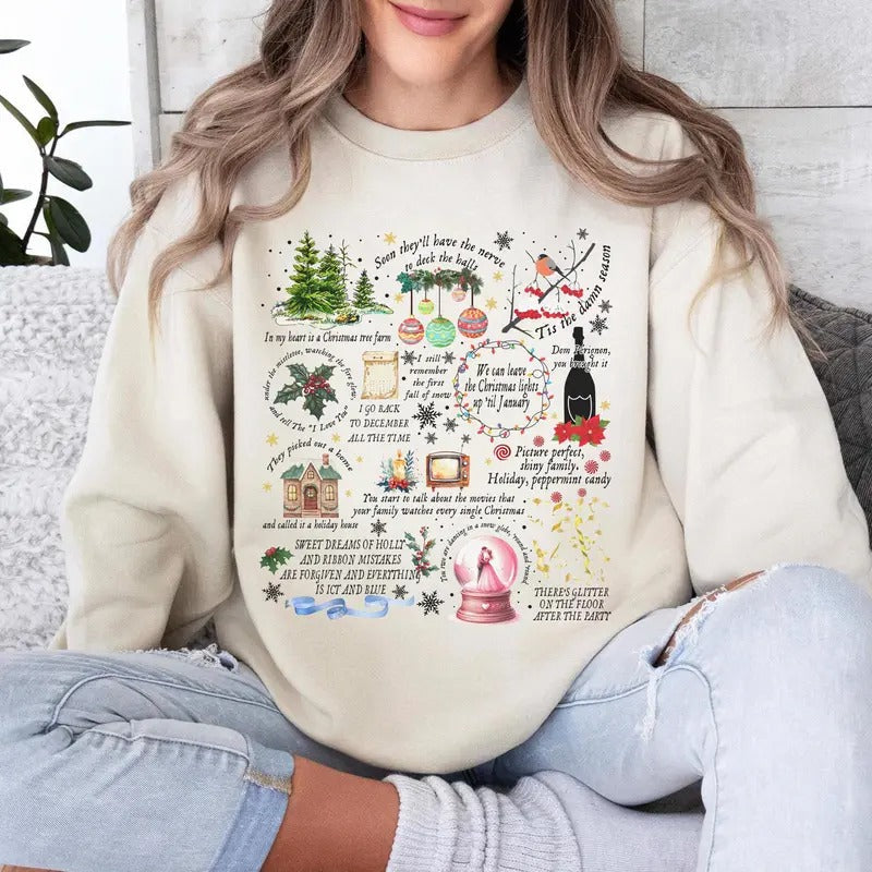 Songs Lyrics Merry Swiftmas Holliday Boxing Day - Adult & Kids T-Shirts, Sweatshirts & Hoodies apparel design preview 1