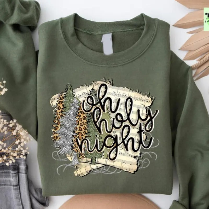 Christian Oh Holy Night Song Woman - Adult & Kids T-Shirts, Sweatshirts & Hoodies apparel design preview 1