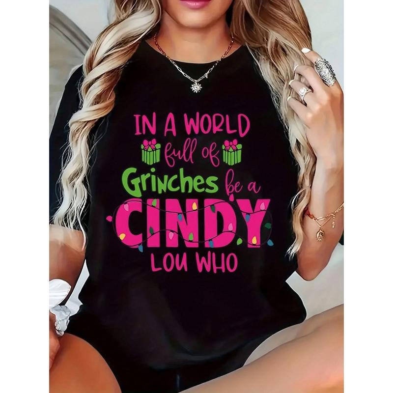 Printed WORLD Full Grinches Be CINDY LOU WHO" Round - Adult & Kids T-Shirts, Sweatshirts & Hoodies apparel design preview 1