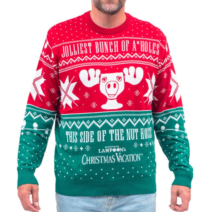 Christmas Vacation Jolliest Bunch of A*Holes Red and Green Ugly Christmas Sweater - Holiday Gift product image