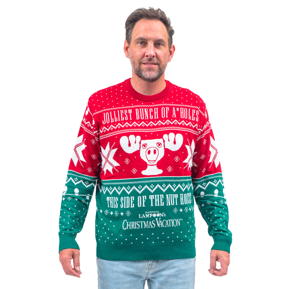 Christmas Vacation Jolliest Bunch of A*Holes Red and Green Ugly Christmas Sweater - Holiday Gift product image 4