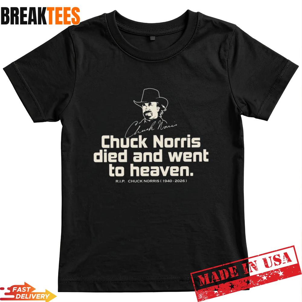 Chuck Norris Died and Went to Heaven - Adult & Kids T-Shirts, Sweatshirts & Hoodies apparel design preview 1