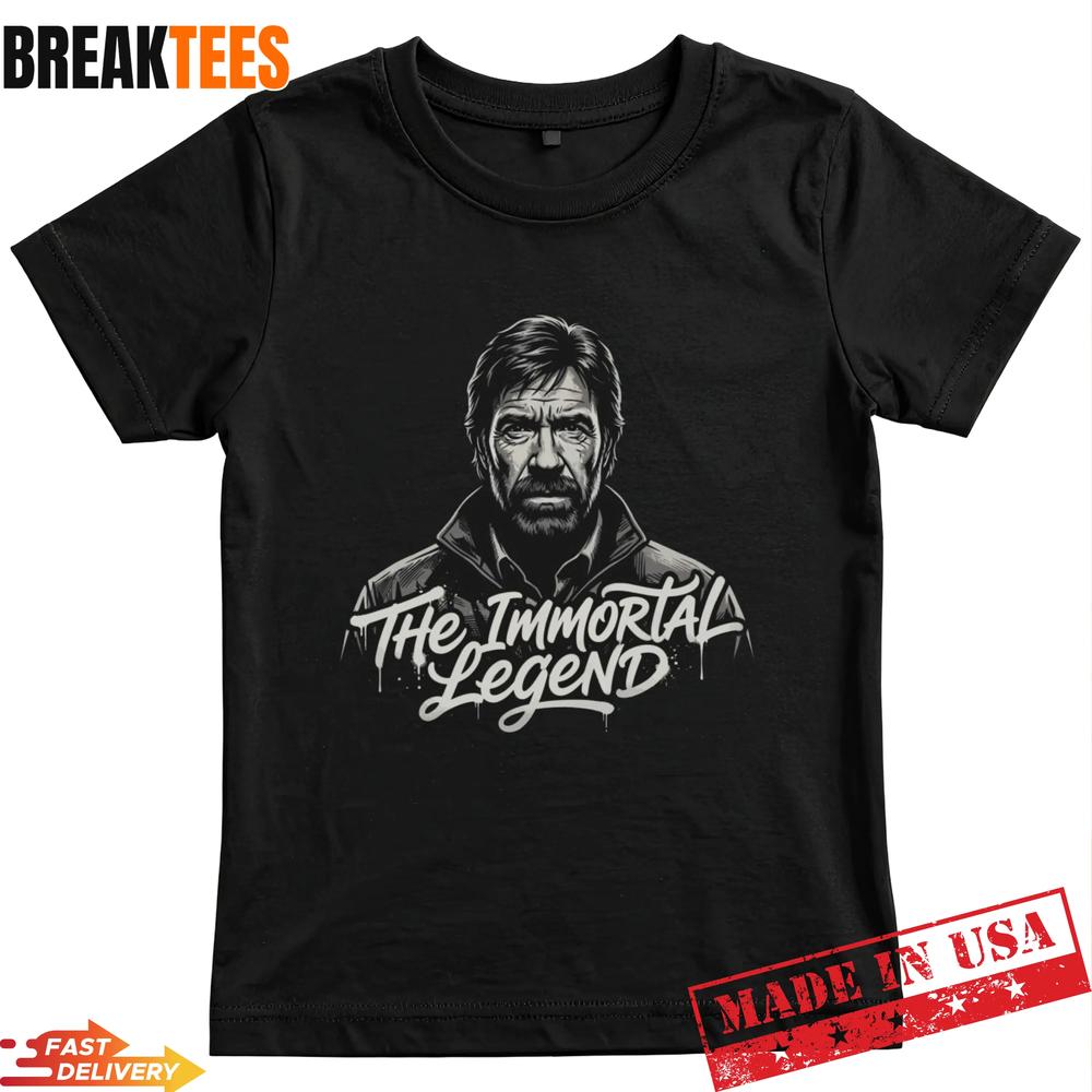Chuck Norris The Immortal Legend Minimalist Tribute - Adult & Kids T-Shirts, Sweatshirts & Hoodies apparel design preview 1
