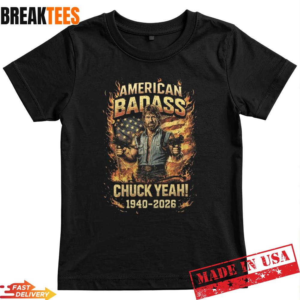 Chuck Yeah American Badass Tribute 1940-2026 Vintage - Adult & Kids T-Shirts, Sweatshirts & Hoodies apparel design preview 1