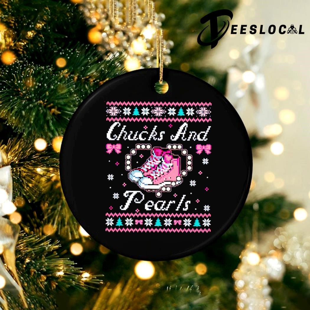Chucks and Pearls Kamala Harris Ugly Christmas Sweater - Holiday Gift product image 2