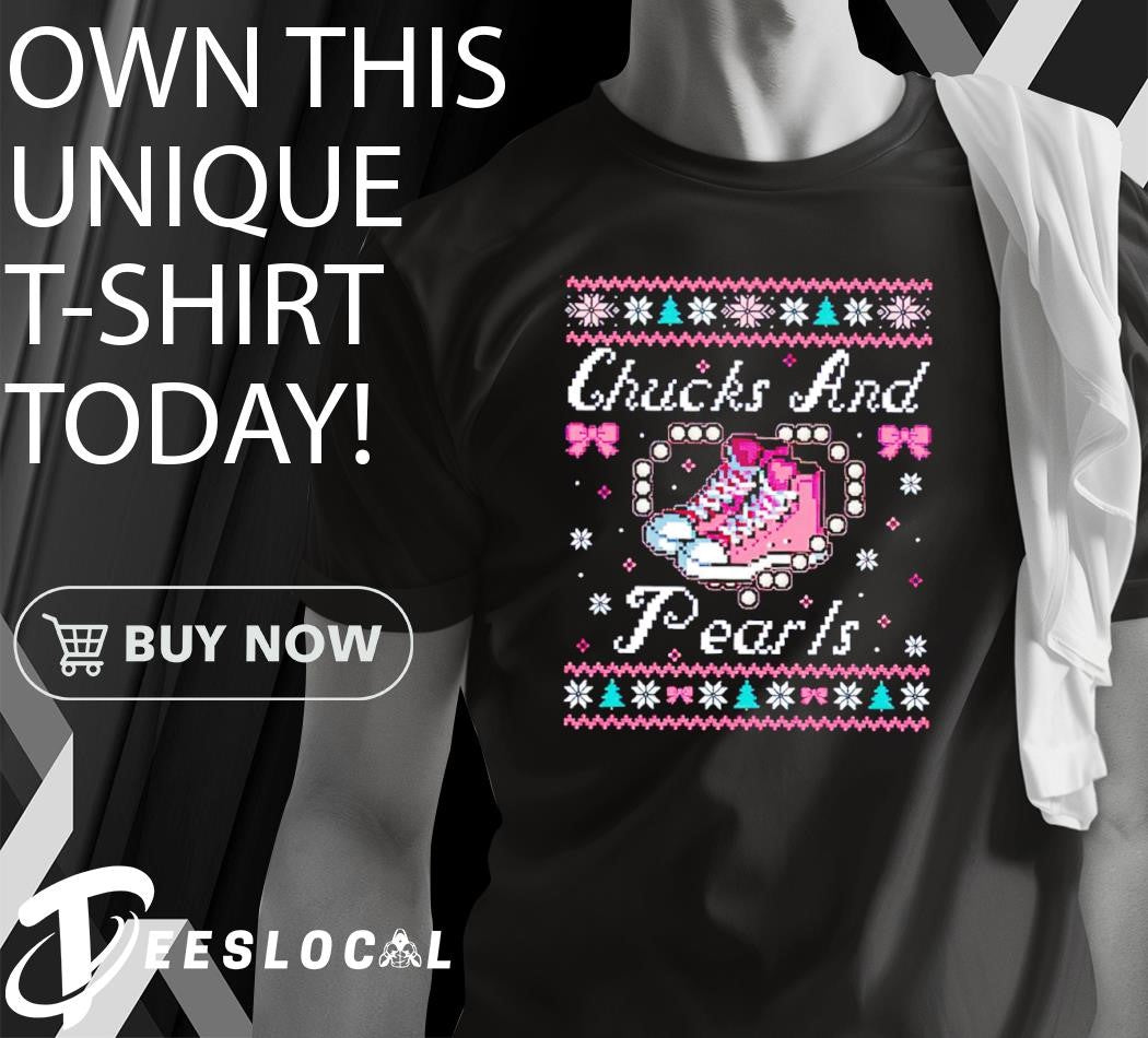 Chucks and Pearls Kamala Harris Ugly Christmas Sweater - Holiday Gift product image