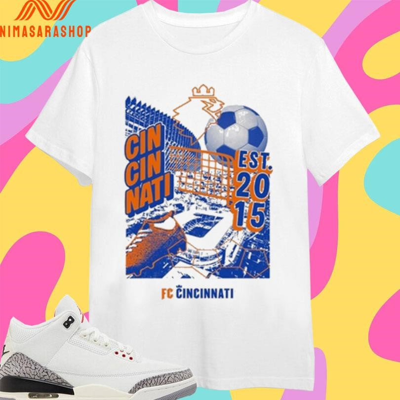 Cincinnati Grunge Collage Est 2015 Fc - Adult & Kids T-Shirts, Sweatshirts & Hoodies apparel design preview 1