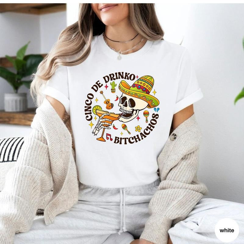 Cinco De Drinko Bitchachos Mayo Mexican Holidays - Adult & Kids T-Shirts, Sweatshirts & Hoodies apparel design preview 1