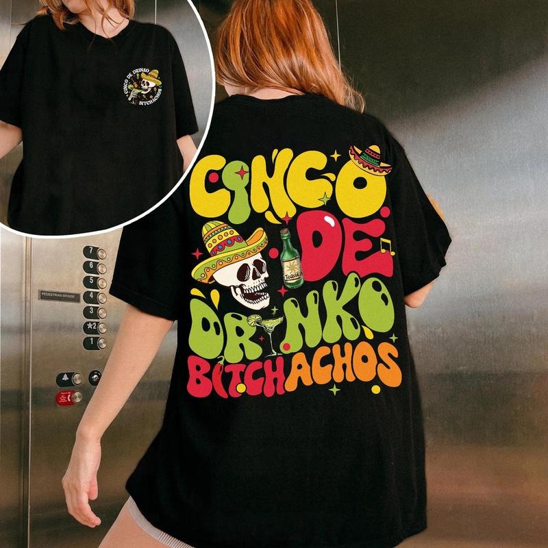 Cinco De Drinko Bitchachos Skeleton Mayo Mexican - Adult & Kids T-Shirts, Sweatshirts & Hoodies apparel design preview 1