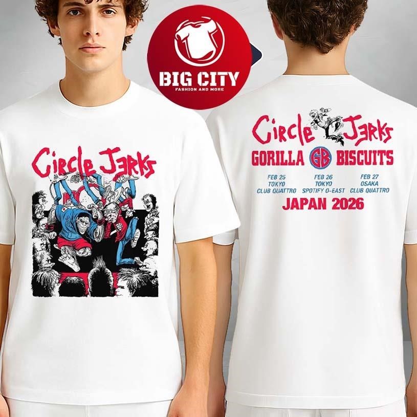Circle Jerks Japan 2026 Tokyo Osaka Gorilla Biscuits - Adult & Kids T-Shirts, Sweatshirts & Hoodies apparel design preview 1
