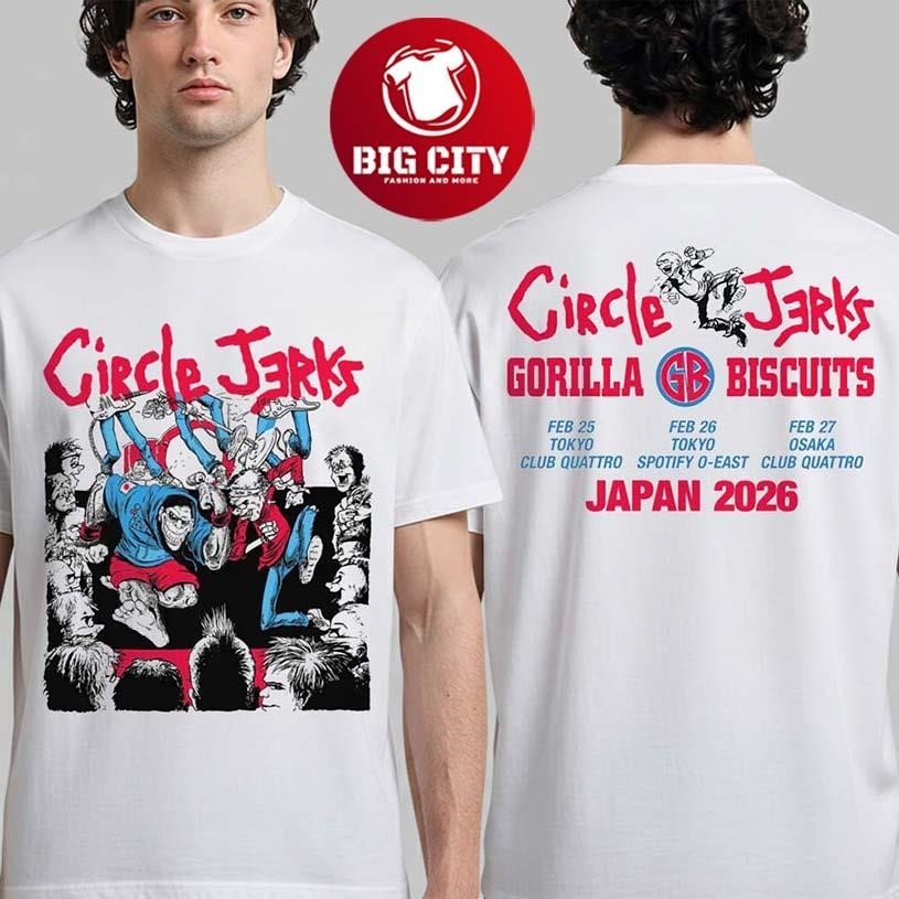 Circle Jerks Japan Tour 2026 Merch X Gorilla Biscuits - Adult & Kids T-Shirts, Sweatshirts & Hoodies apparel design preview 1