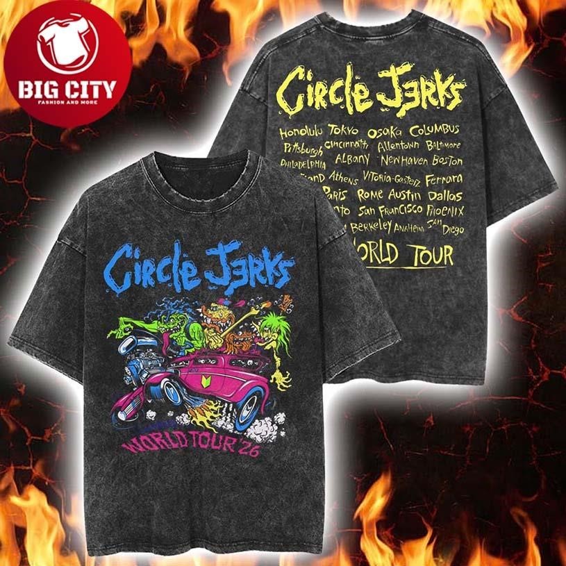 Circle Jerks Pizz Hot Rod 2026 World Tour Merch - Adult & Kids T-Shirts, Sweatshirts & Hoodies apparel design preview 1