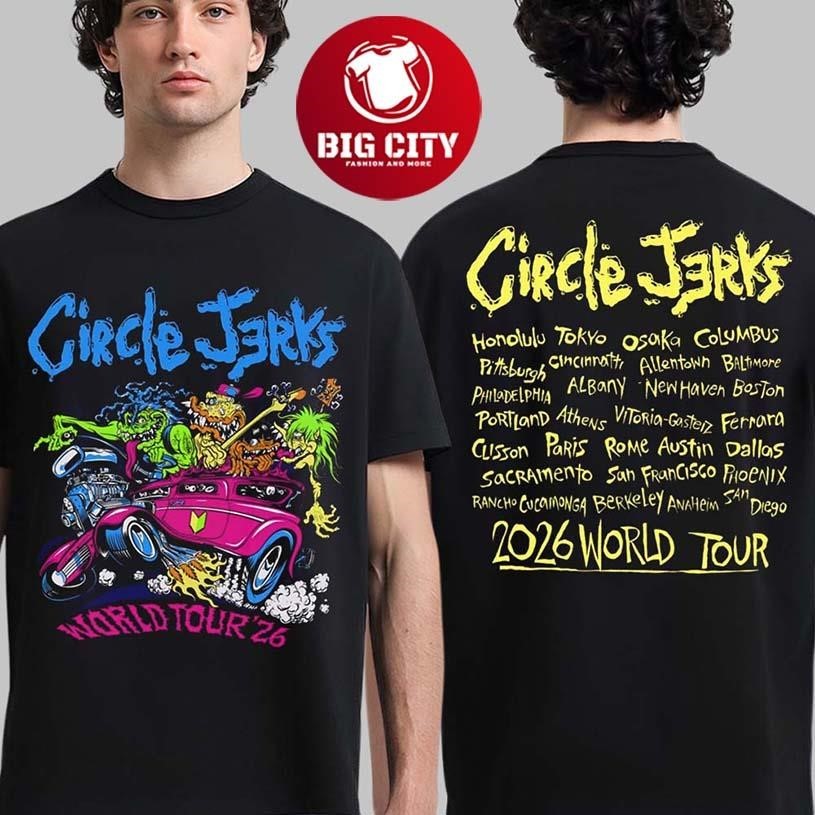 Circle Jerks Pizz Hot Rod 2026 World Tour Merch Two - Adult & Kids T-Shirts, Sweatshirts & Hoodies apparel design preview 1