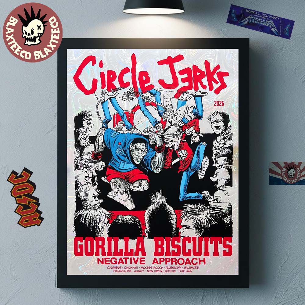 Circle Jerks With Gorilla Biscuits And Negative - Adult & Kids T-Shirts, Sweatshirts & Hoodies apparel design preview 1