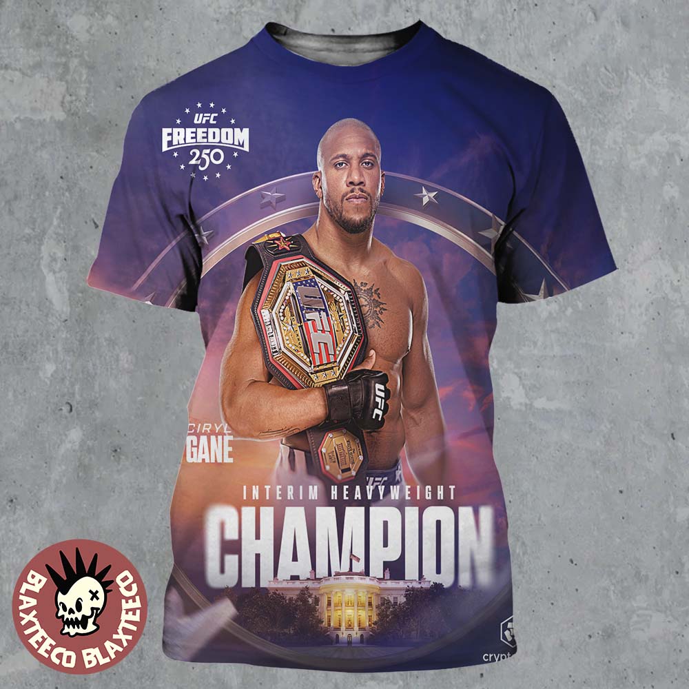 Ciryl Gane UFC Freedom 250 Interim Heavyweight - Adult & Kids T-Shirts, Sweatshirts & Hoodies apparel design preview 1