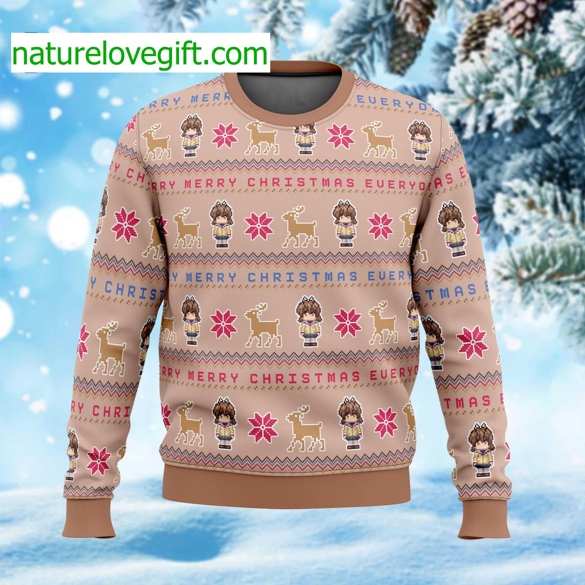 Clannad Merry Mery Christmas Everyone Ugly Christmas Sweater - Holiday Gift product image