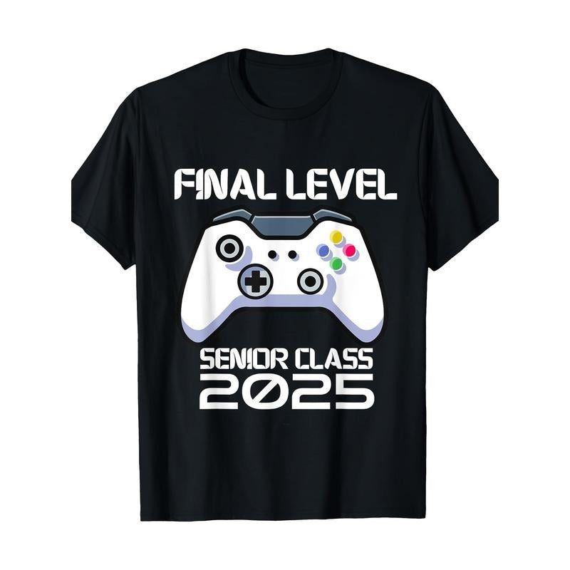 Class 2025 Senior Video Game Final Level School Gamer - Adult & Kids T-Shirts, Sweatshirts & Hoodies apparel design preview 1
