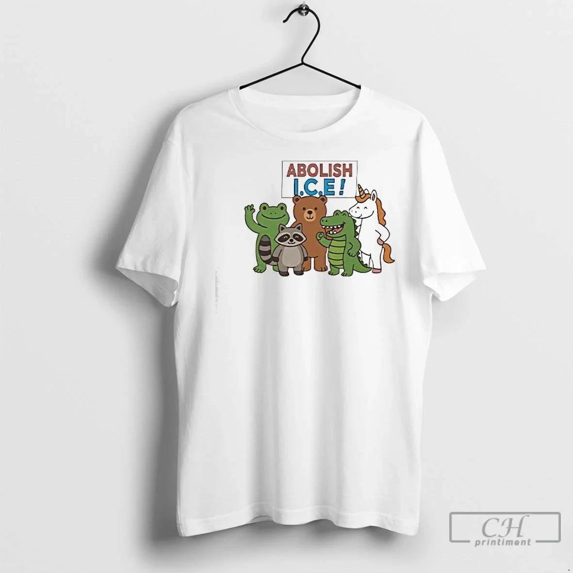 Classic Abolish Ice Frog Unicorn Raccoon Bear - Adult & Kids T-Shirts, Sweatshirts & Hoodies apparel design preview 1