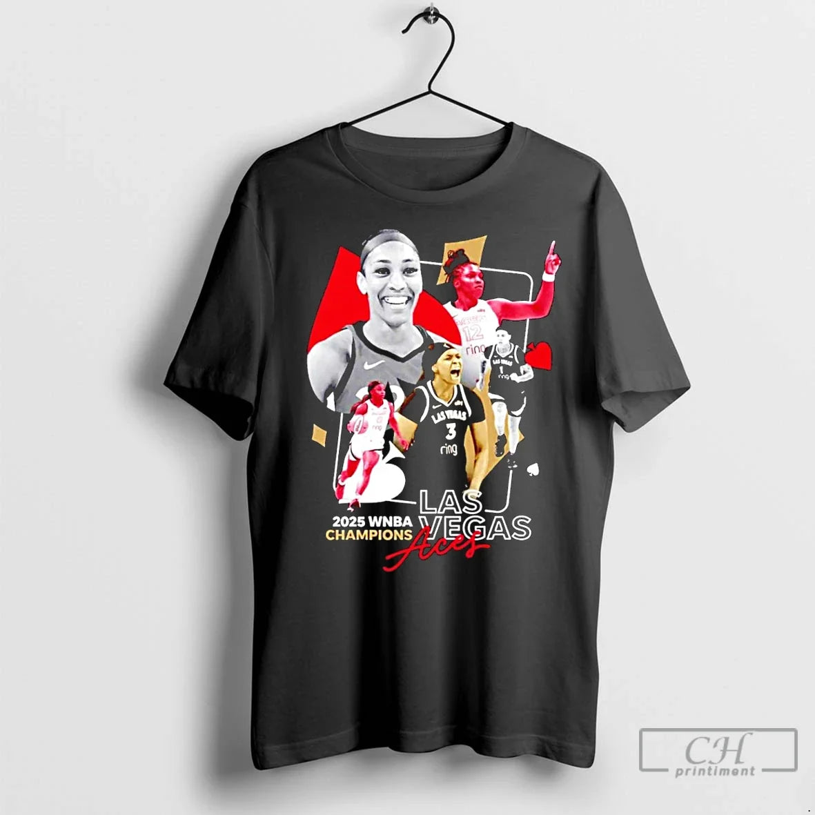 Classic Aja Wilson Las Vegas Aces 2025 Wnba Champions - Adult & Kids T-Shirts, Sweatshirts & Hoodies apparel design preview 1