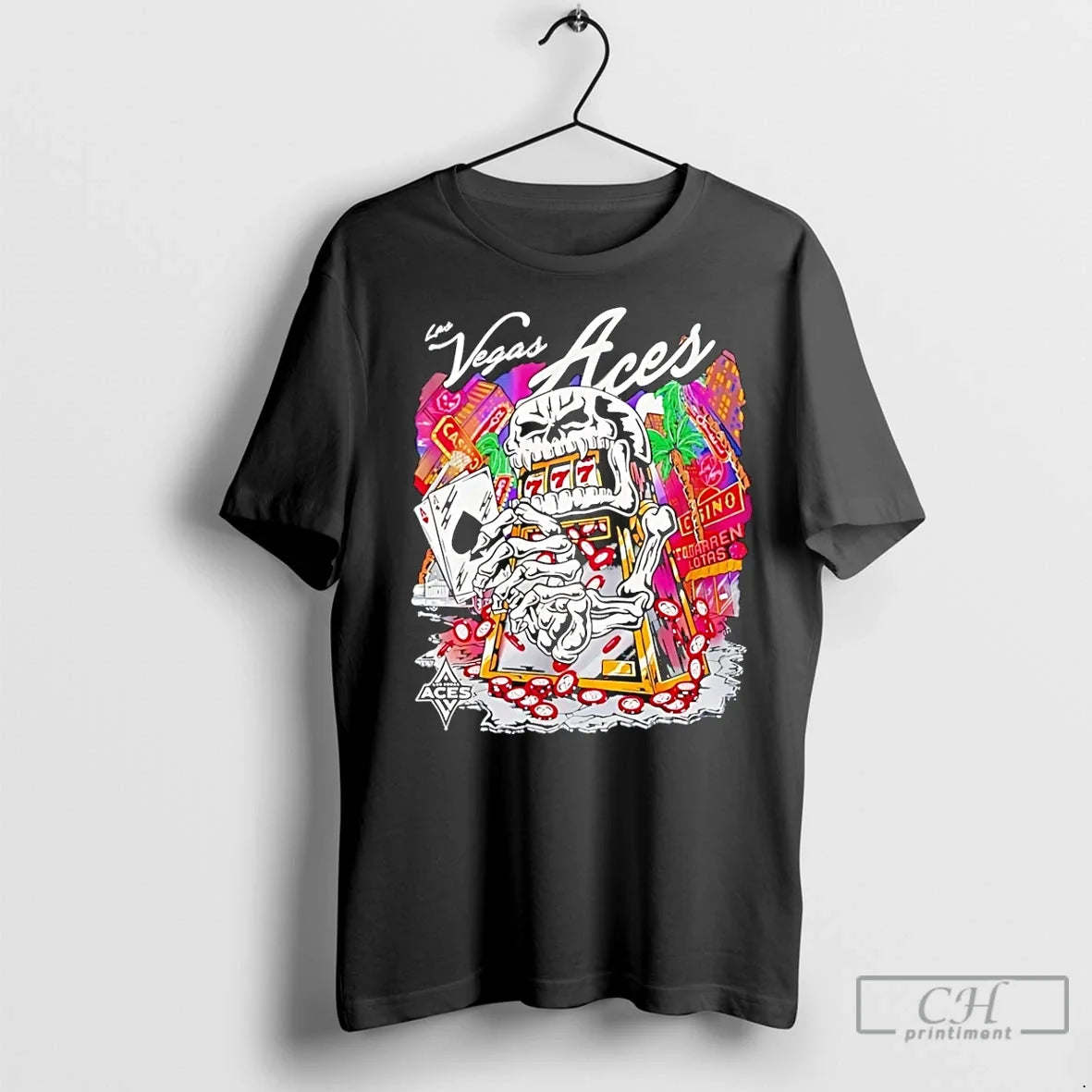 Classic Aja Wilson Wearing Las Vegas Aces Slot - Adult & Kids T-Shirts, Sweatshirts & Hoodies apparel design preview 1