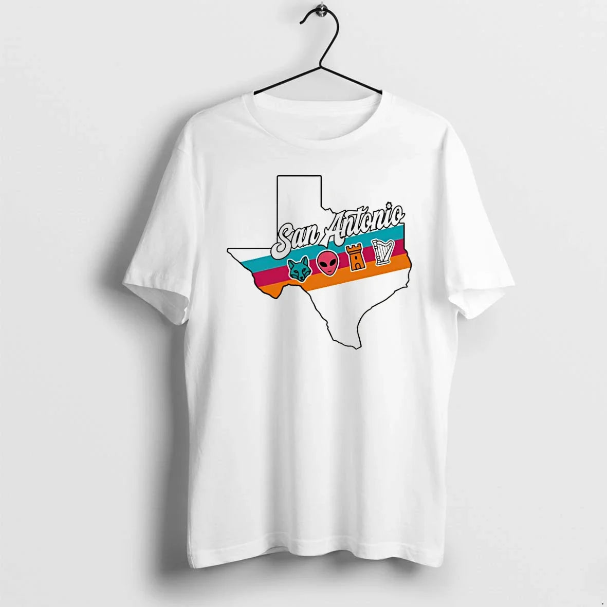 Classic Alien Fox Castle Harp San Antonio Spurs - Adult & Kids T-Shirts, Sweatshirts & Hoodies apparel design preview 1