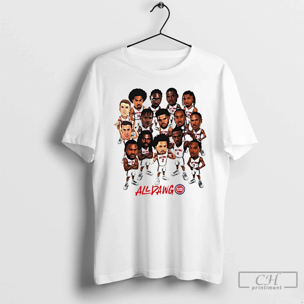 Classic All Dawg Detroit Pistons Baseball Playoffs - Adult & Kids T-Shirts, Sweatshirts & Hoodies apparel design preview 1