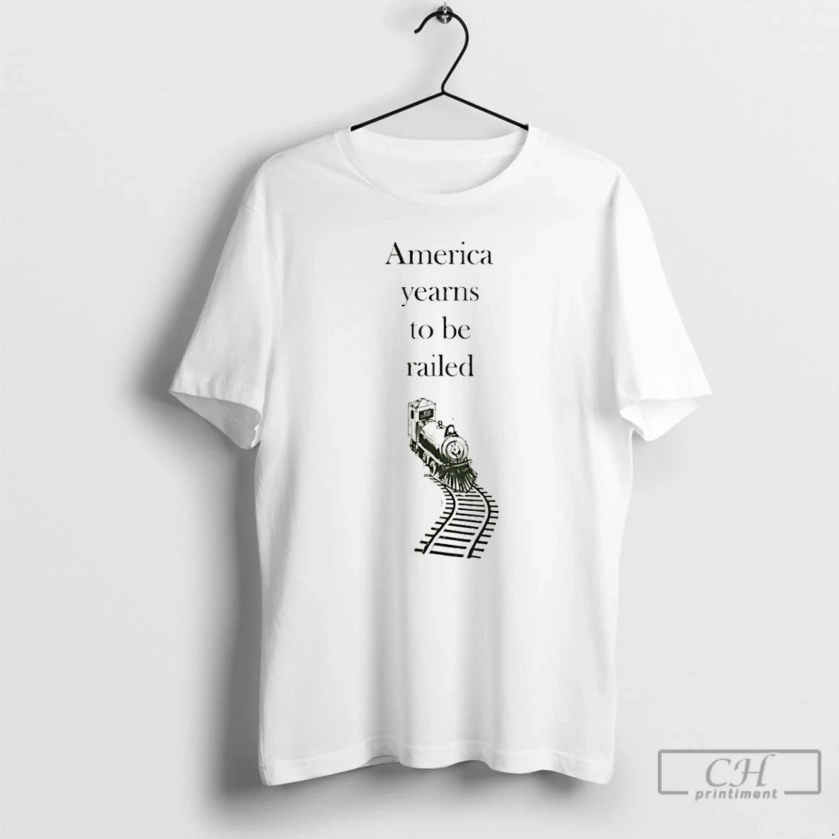 Classic America Yearns To Be Railed Train Vintage - Adult & Kids T-Shirts, Sweatshirts & Hoodies apparel design preview 1