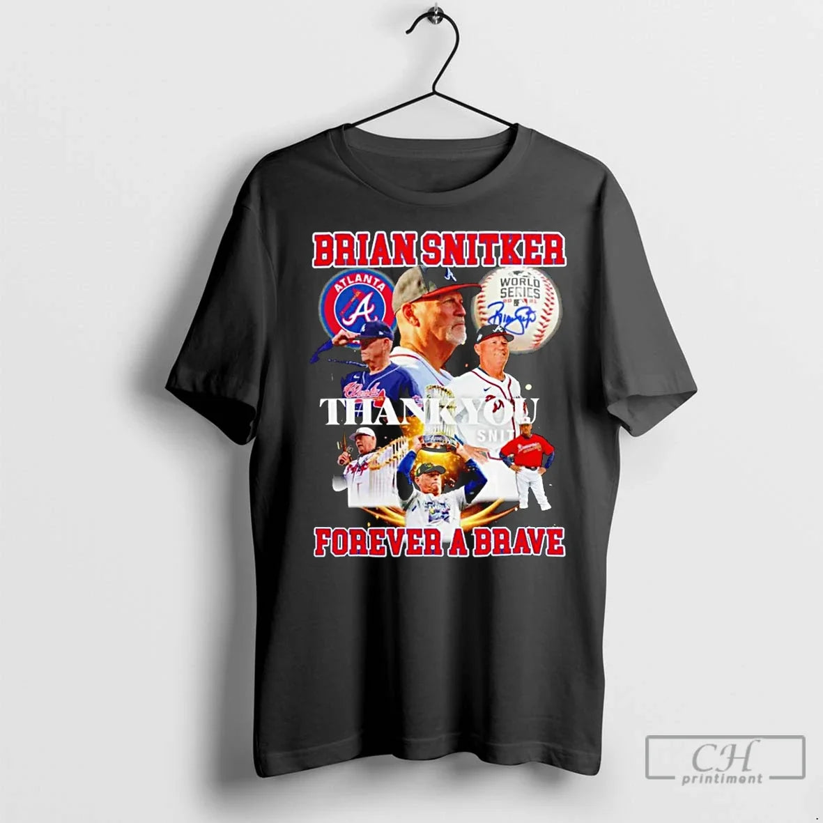 Classic Brian Snitker Thank You Forever A Brave 2025 - Adult & Kids T-Shirts, Sweatshirts & Hoodies apparel design preview 1