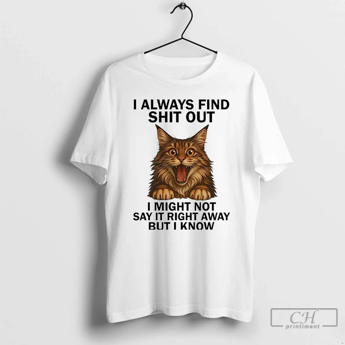 Classic Cat I Always Find Shit Out Might Not Say It - Adult & Kids T-Shirts, Sweatshirts & Hoodies apparel design preview 1