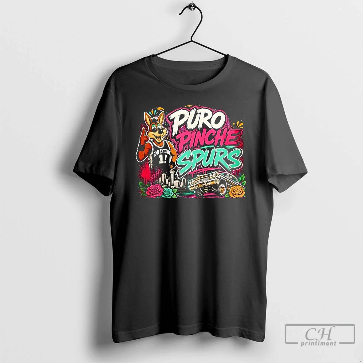 Classic Coyote Puro Pinche Spurs San Antonio - Adult & Kids T-Shirts, Sweatshirts & Hoodies apparel design preview 1
