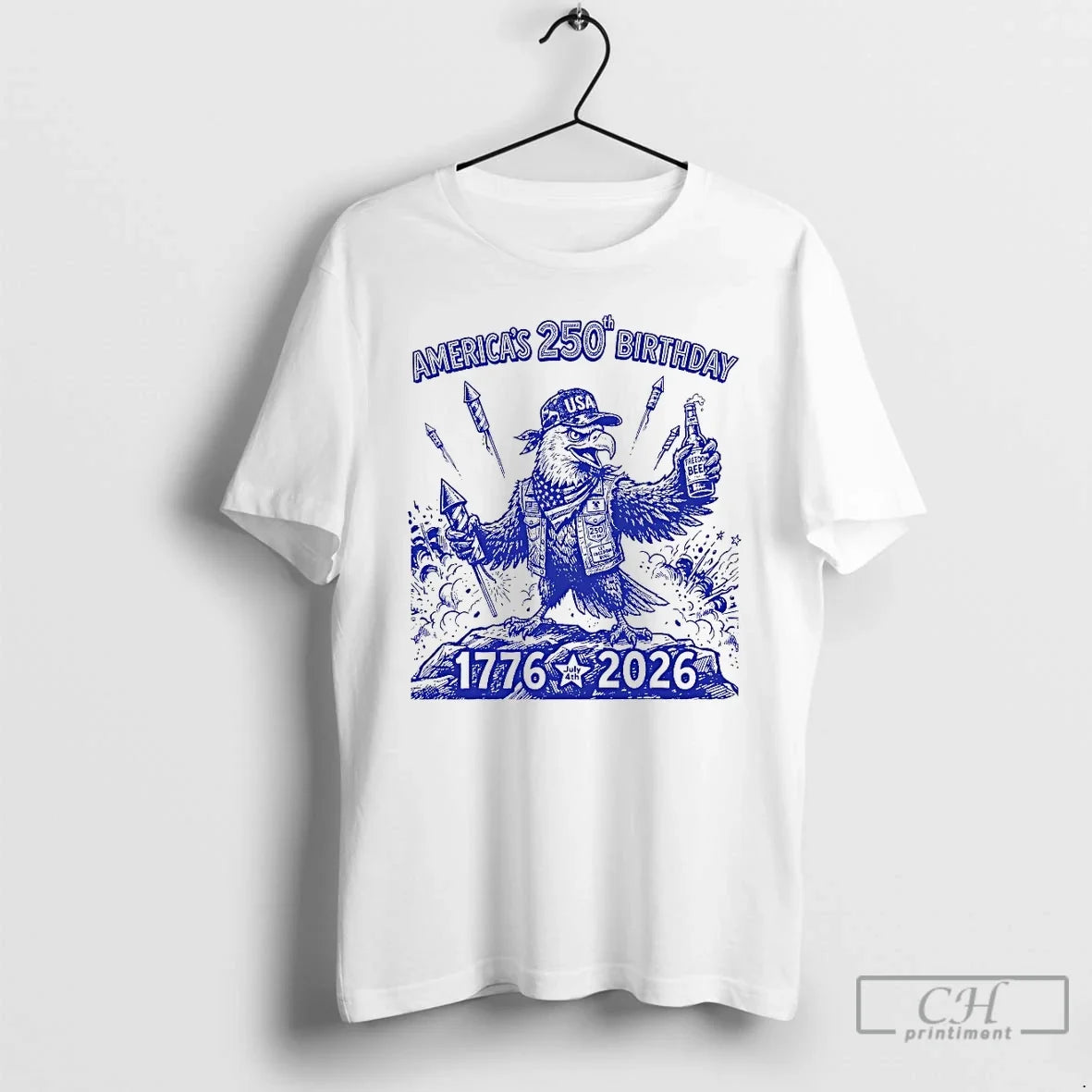 Classic Eagle Holding Freedom Beer Usa 250th - Adult & Kids T-Shirts, Sweatshirts & Hoodies apparel design preview 1