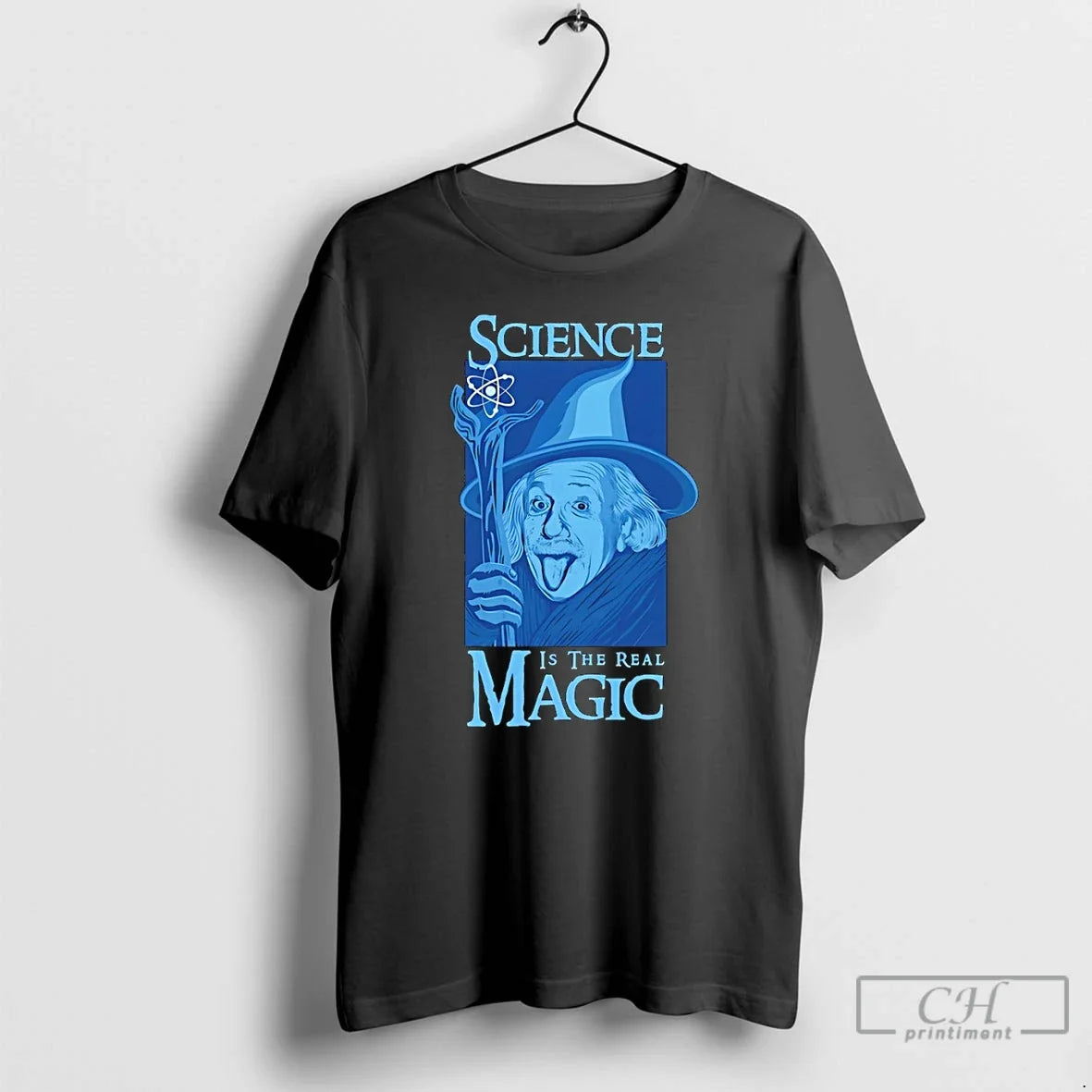 Classic Einstein As Gandalf Science Is The Real Magic - Adult & Kids T-Shirts, Sweatshirts & Hoodies apparel design preview 1