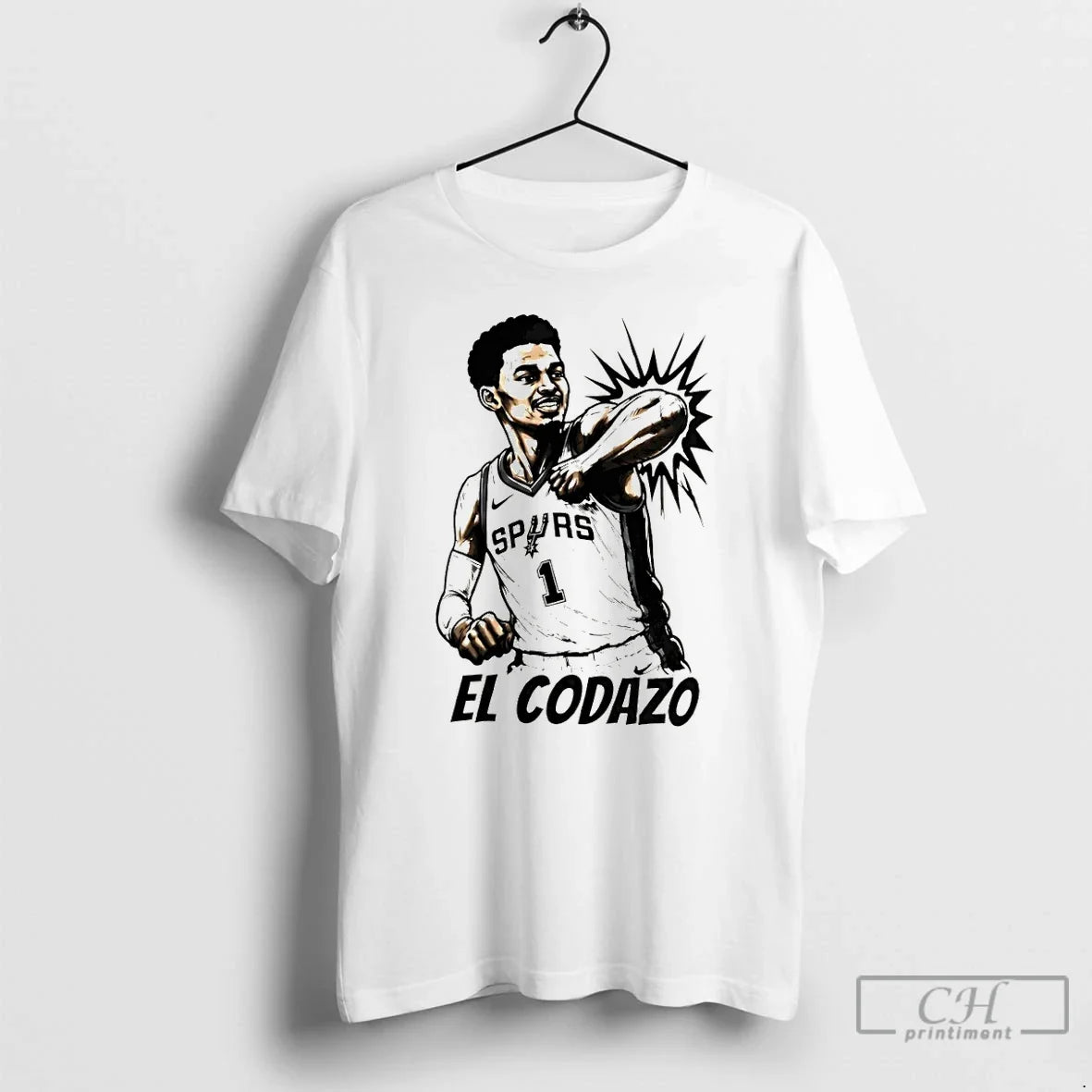 Classic El Codazo Victor Wembanyama Elbowing San - Adult & Kids T-Shirts, Sweatshirts & Hoodies apparel design preview 1