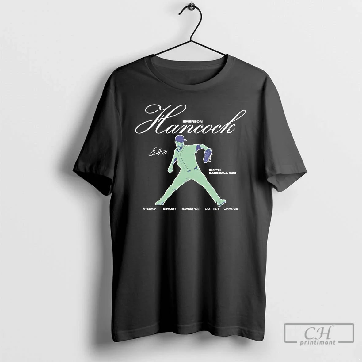 Classic Emerson Hancock 26 Seattle Baseball 4 Seam - Adult & Kids T-Shirts, Sweatshirts & Hoodies apparel design preview 1