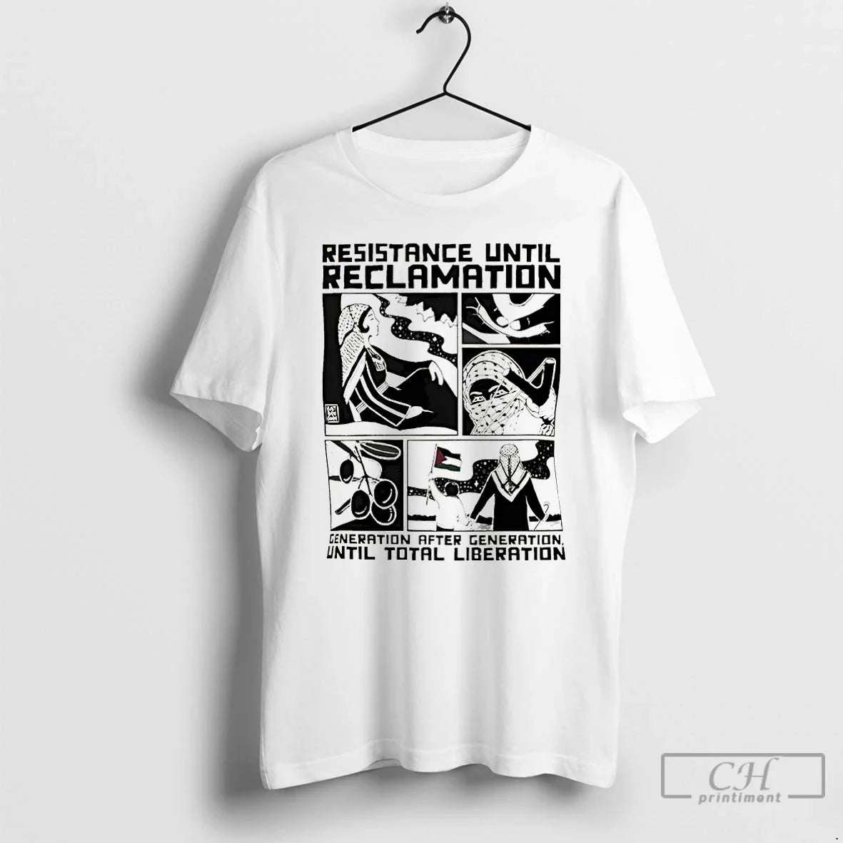 Classic Free Palestine Resistance Until Reclamation - Adult & Kids T-Shirts, Sweatshirts & Hoodies apparel design preview 1