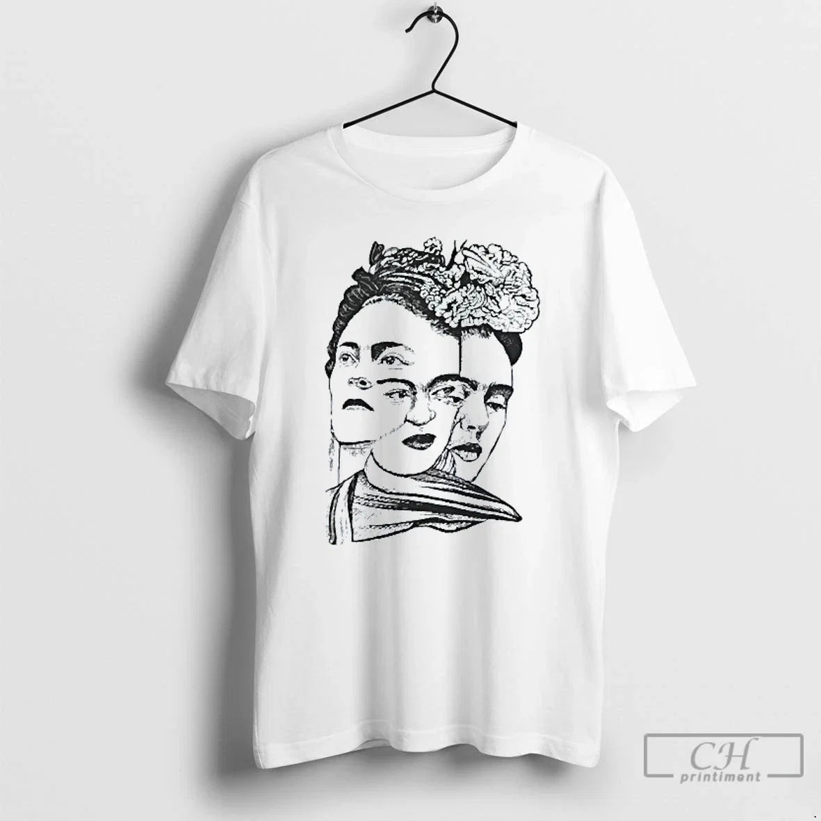 Classic Frida Kahlo Las Tres Fridas Faces Mens White - Adult & Kids T-Shirts, Sweatshirts & Hoodies apparel design preview 1