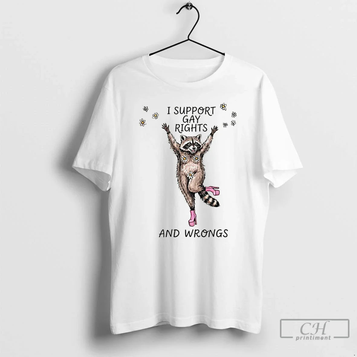 Classic Funny Raccoon I Support Gay Rights And Wrongs - Adult & Kids T-Shirts, Sweatshirts & Hoodies apparel design preview 1
