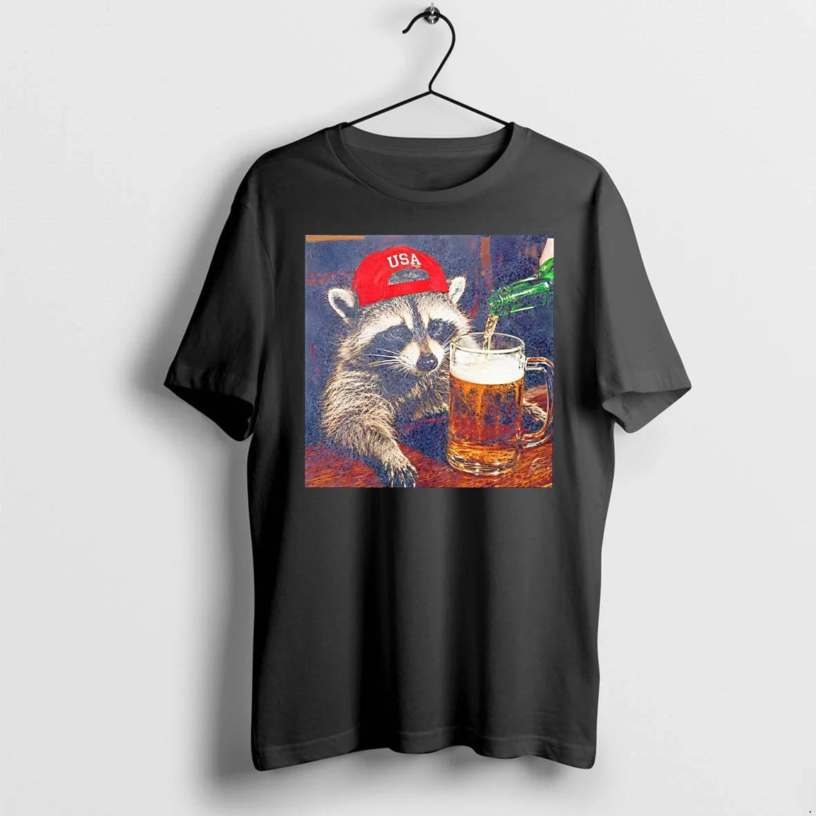 Classic Funny Raccoon Beer Patriotic Usa 4th Of July - Adult & Kids T-Shirts, Sweatshirts & Hoodies apparel design preview 1