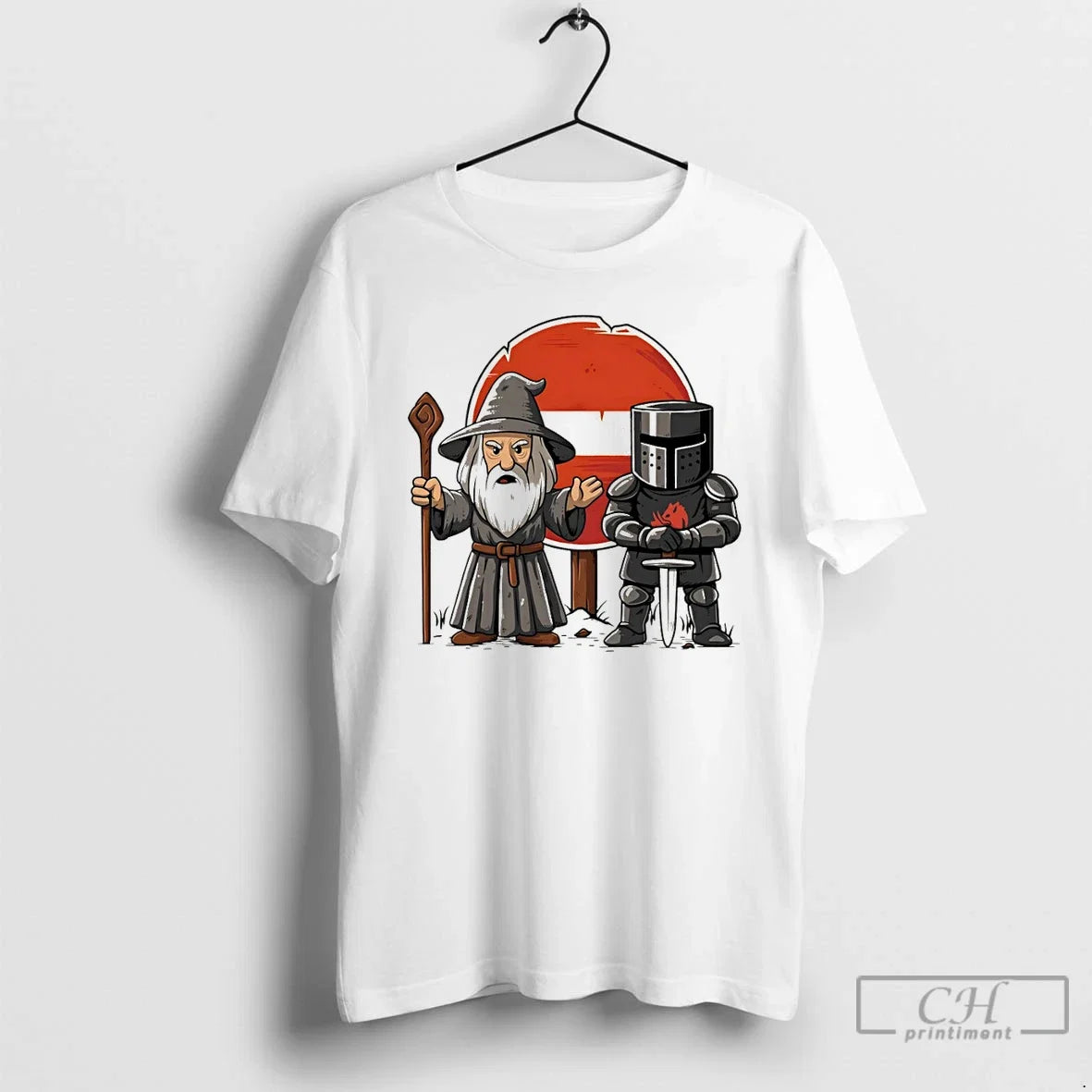 Classic Gandalf And The Black Knight None Shall Pass - Adult & Kids T-Shirts, Sweatshirts & Hoodies apparel design preview 1