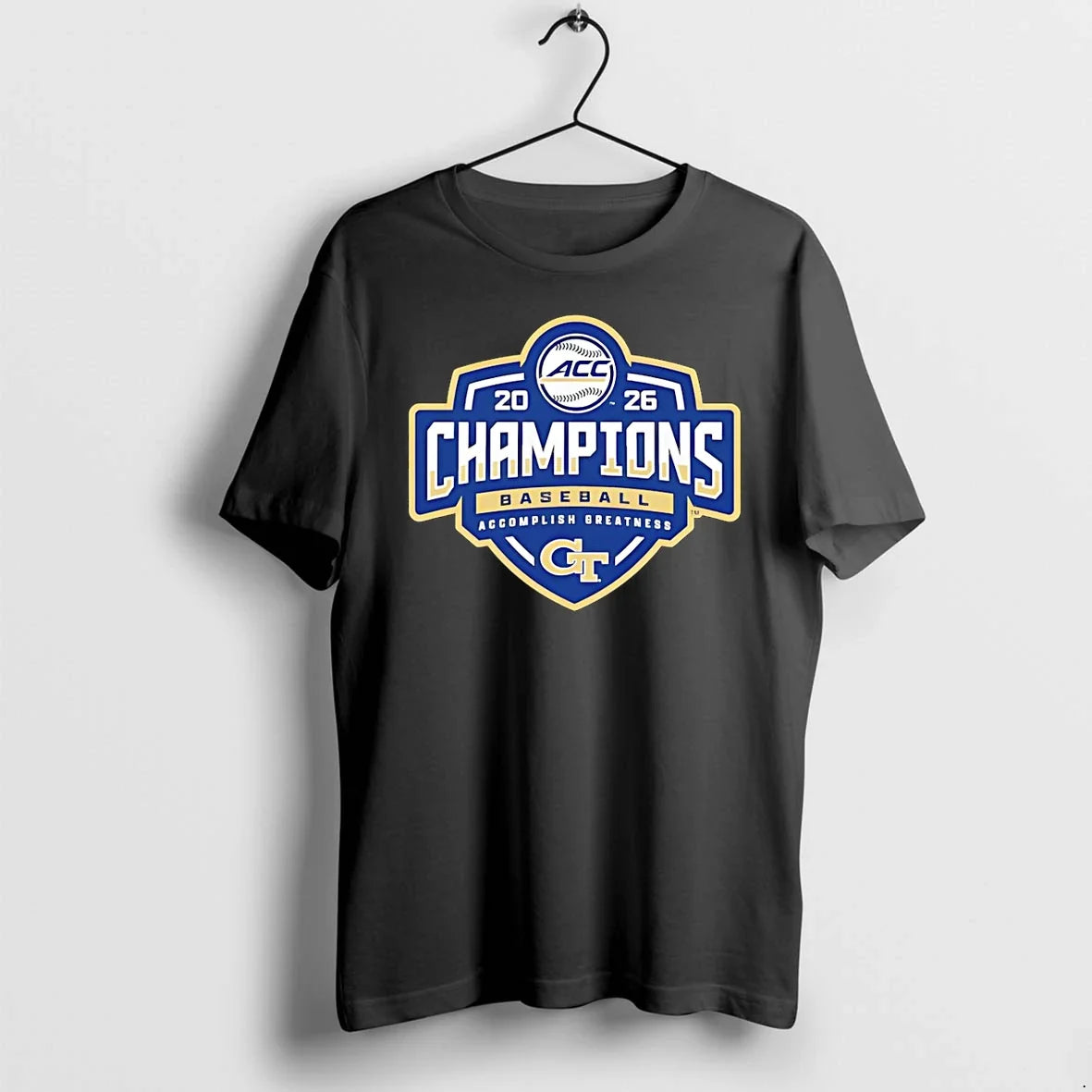 Classic Georgia Tech Yellow 2026 Acc Baseball - Adult & Kids T-Shirts, Sweatshirts & Hoodies apparel design preview 1