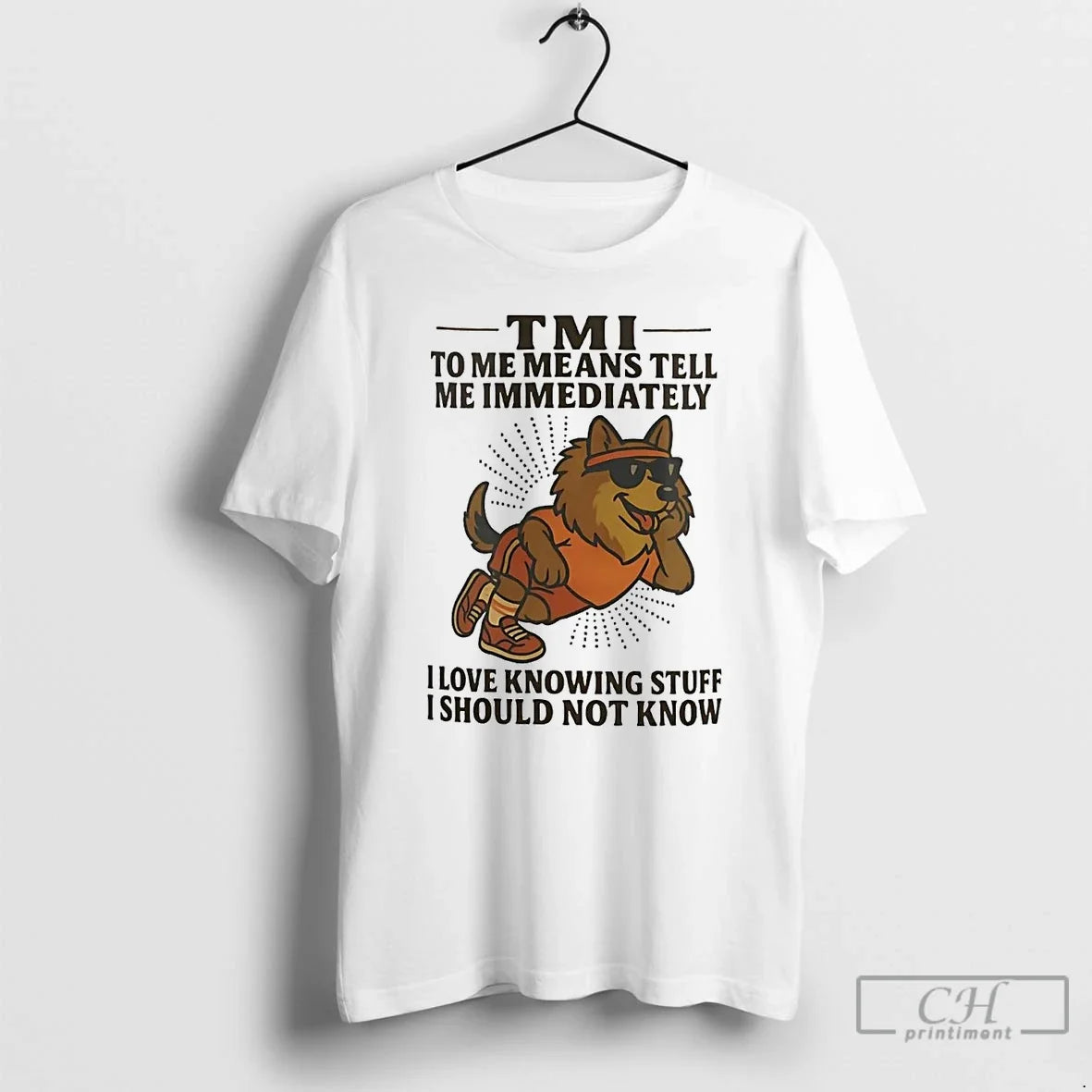 Classic German Shepherd Tmi To Me Means Tell - Adult & Kids T-Shirts, Sweatshirts & Hoodies apparel design preview 1