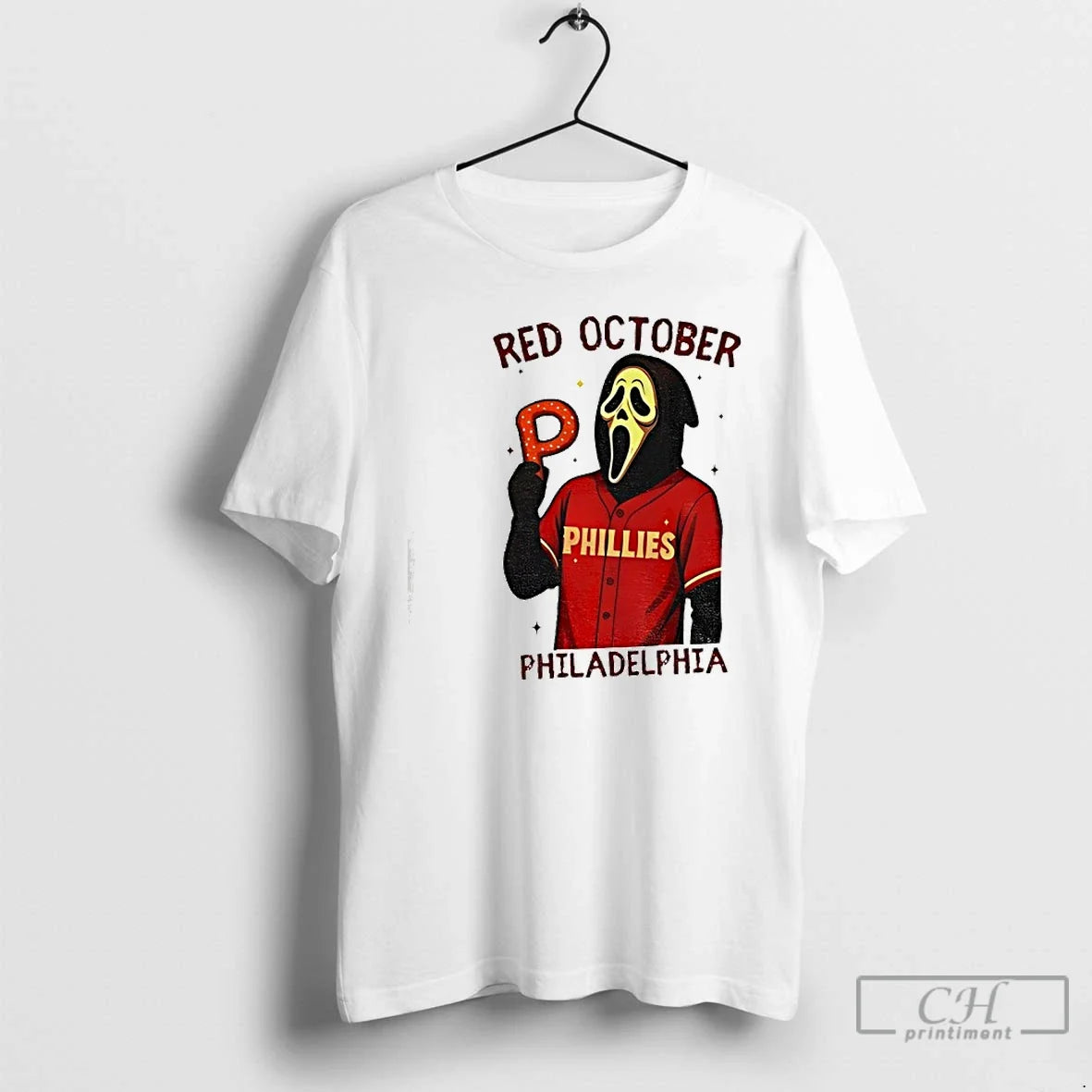 Classic Ghost Face Phillies Red October Philadelphia - Adult & Kids T-Shirts, Sweatshirts & Hoodies apparel design preview 1