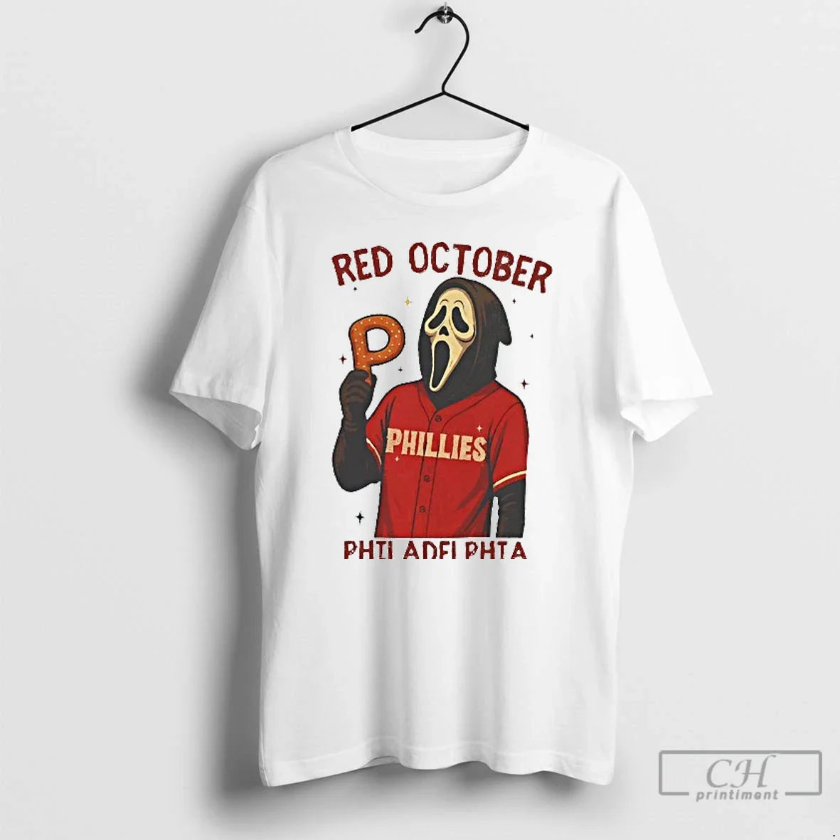 Classic Ghost Face With P Donut Red October - Adult & Kids T-Shirts, Sweatshirts & Hoodies apparel design preview 1