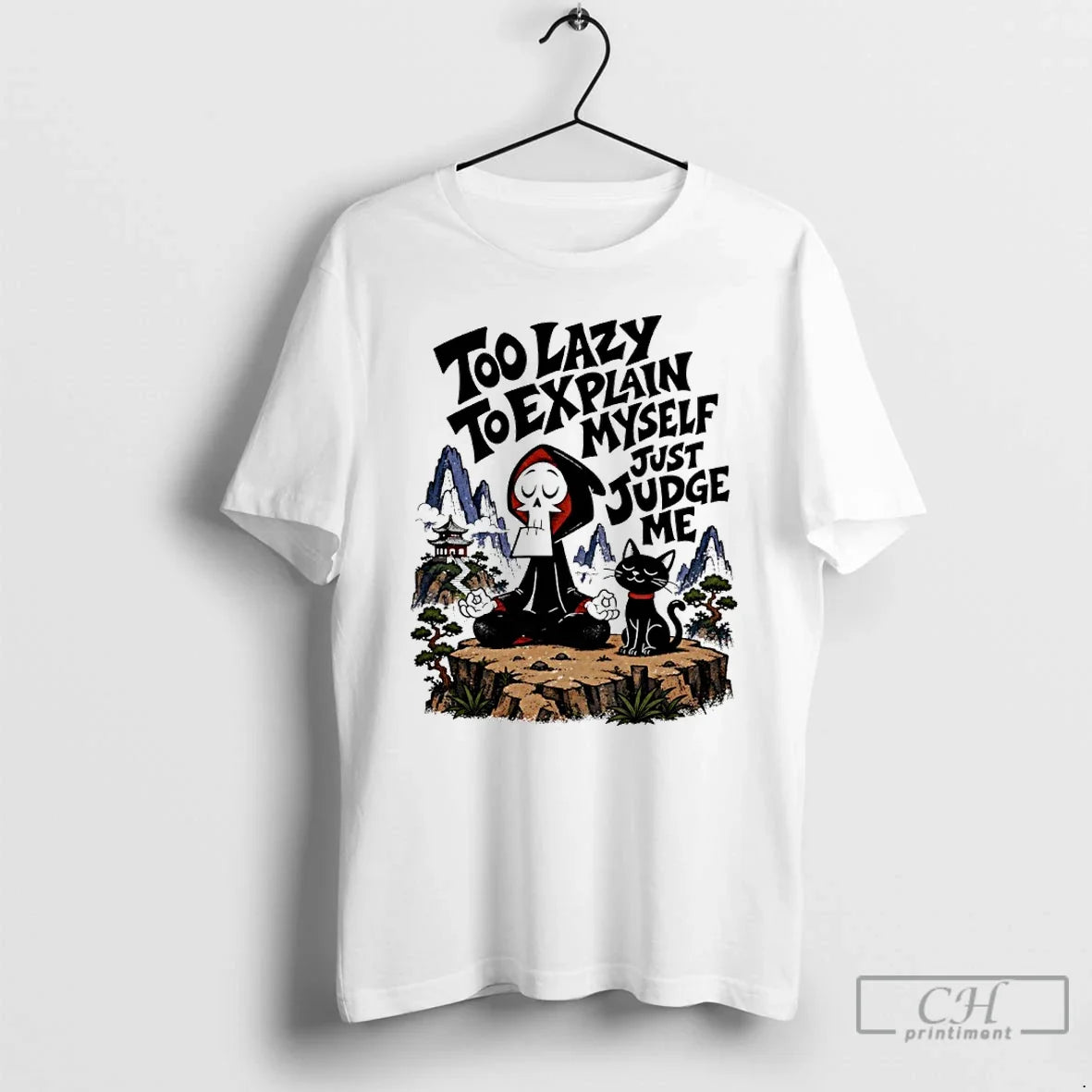 Classic Grim Too Lazy To Explain Myself Just Judge Me - Adult & Kids T-Shirts, Sweatshirts & Hoodies apparel design preview 1