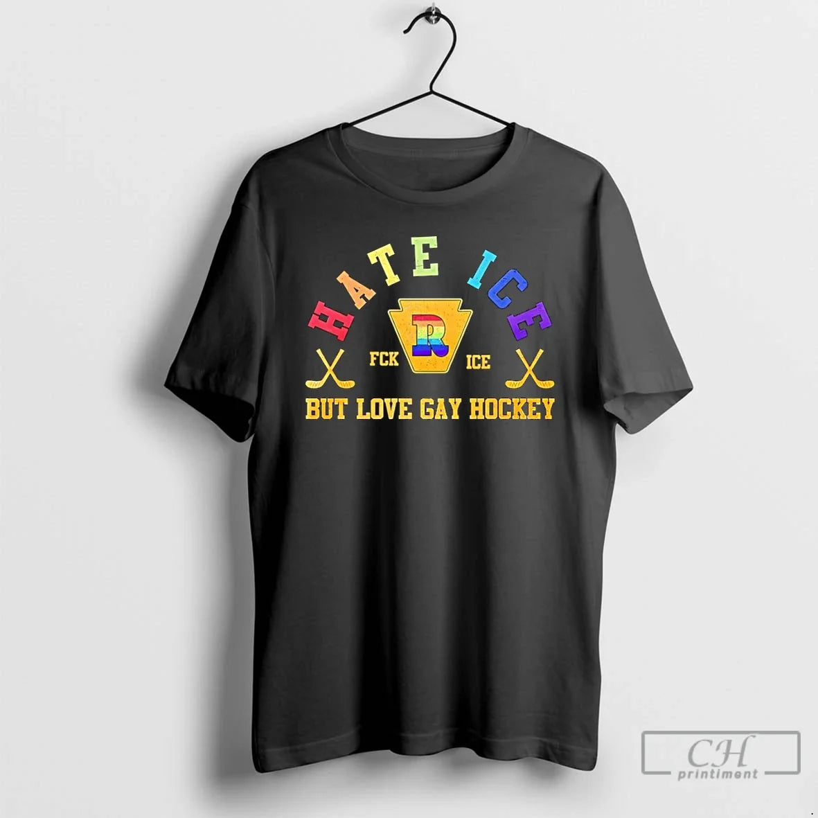 Classic Hate Ice But Love Gay Hockey Lgbt 2026 - Adult & Kids T-Shirts, Sweatshirts & Hoodies apparel design preview 1